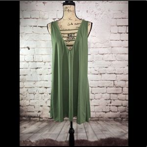 Olive green swimwear coverup